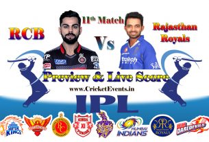 11th Match of IPL 2018 Season - Royal Challengers Bangalore Vs Rajasthan Royals