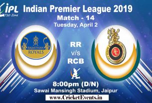 Rajasthan Royals vs Royal Challengers Bangalore - 14th Match of IPL 2019 tournament
