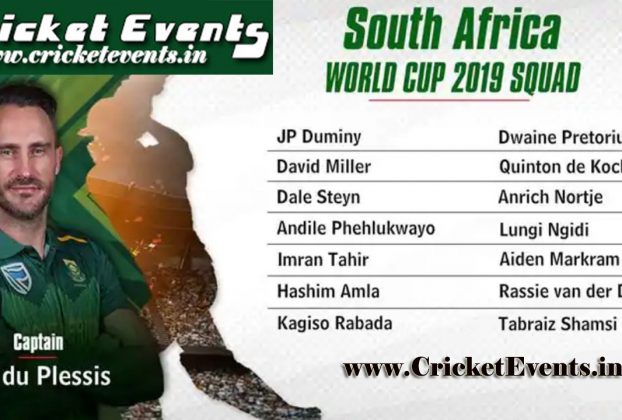 Team South Africa Squad of ICC Cricket World Cup 2019