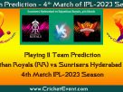 Winning Team Prediction of 4th Match of IPL-2023 Season | Rajasthan Royals (RR) vs Sunrisers Hyderabad (SRH) | CricketEvent.com